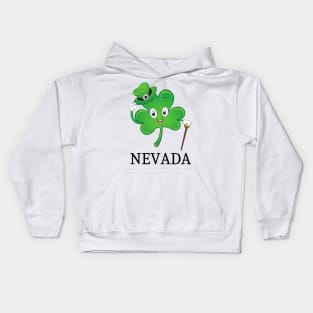 St Patrick&#39;s  Irish Shamrock NEVADA, Irish Gift for Wife Kids Hoodie